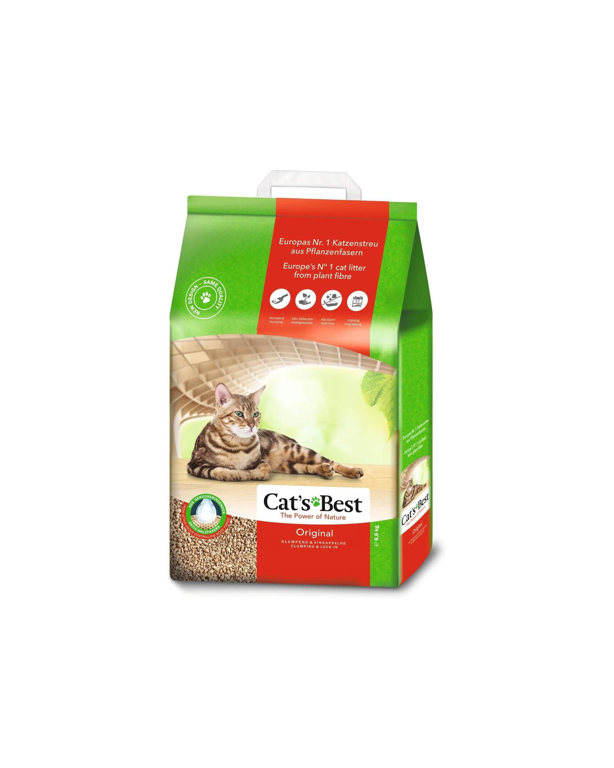 Żwirek zbrylający dla kota Cat's Best Original 20l - 8,6kg zdjęcie 1