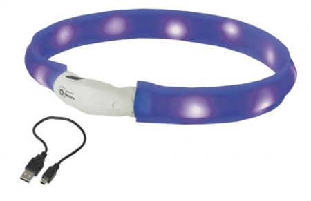 Obroża świecąca dla psa Led light ribbon Nobby M 25mm x 55cm niebieska - Nobby zdjęcie 1