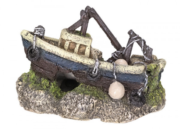 Ozdoba akwariowa Nobby " Boot" 13 x 6,7 x 8,7 cm - wrak statku - Nobby zdjęcie 1