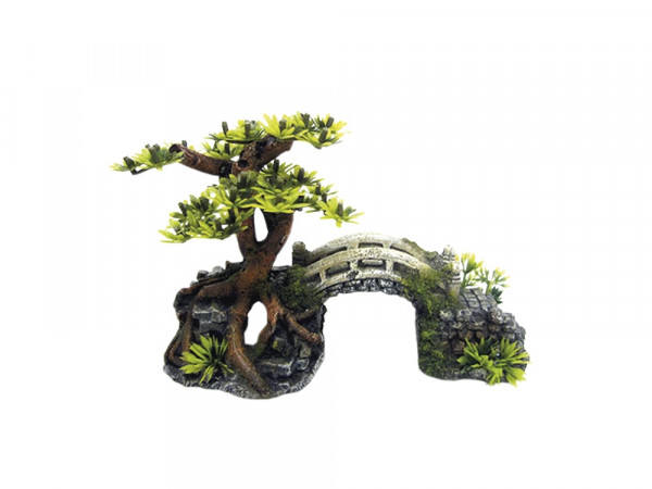 Ozdoba akwariowa Nobby " Bridge with bonsai " 20,3x9x14 cm - " Most z drzewem bonsai " - Nobby zdjęcie 1