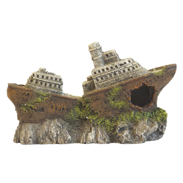 Ozdoba akwariowa Nobby " Shipwreck " 4,5x13,3x7,8 cm - " Wrak statku " - Nobby zdjęcie 1