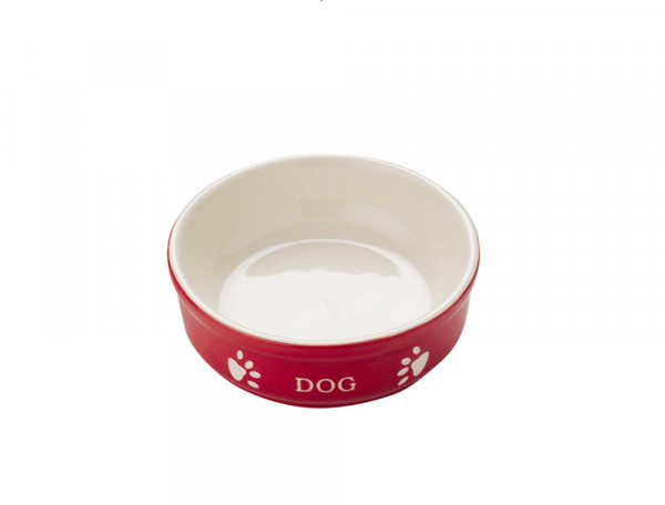 Miska ceramiczna Nobby dla psa "Dog " czerwono-beżowa 0,25 L  Ø 13,5x5cm - Nobby zdjęcie 1