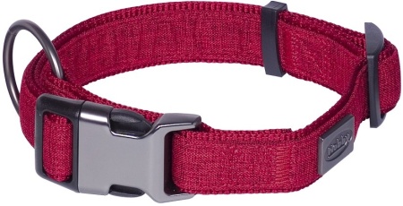 Obroża dla psa Nobby Linen Deluxe L-XL 32mm, 45-65cm czerwona - Nobby zdjęcie 1