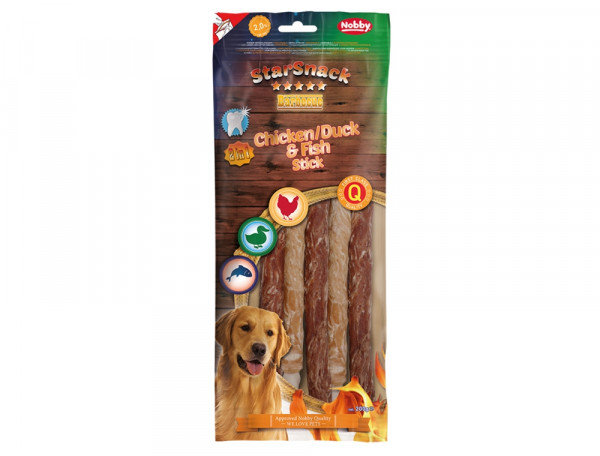 Przysmak dla psa Starsnack Wrapped Chicken/ Duck & Fish Stick Nobby 200g - pałeczki z kurczakiem, kaczką i rybą - Nobby zdjęcie 2