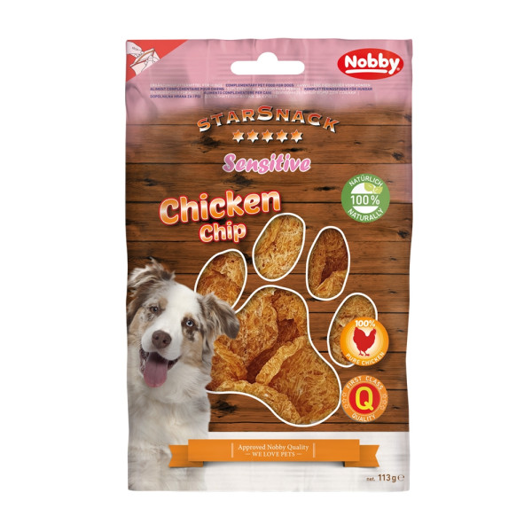 Przysmak dla psa Starsnack Sensitive Chicken Chip 113g Nobby - bezzbożowe talarki mięsne z kurczaka 100% - Nobby zdjęcie 2