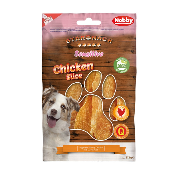 Przysmak dla psa Starsnack Sensitive Chicken Slice 113g Nobby - bezzbożowe mięsne paski z kurczaka 100% - Nobby zdjęcie 2