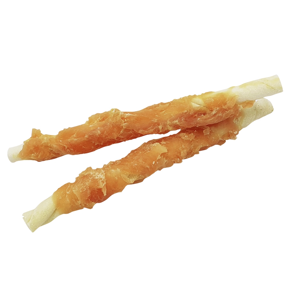 Przysmak dla psa Nobby StarSnack Classic Wrapped Chicken 12,5cm 80g - skręcane paluszki ze skóry wołowej z kurczakiem extra protein - Nobby zdjęcie 2