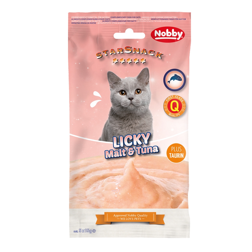 Przysmak dla kota StarSnack Licky Cat Malt & Tuna 75g ( 5*15g saszetki) Nobby - kremowa pasta z tuńczyka ze słodem - Nobby zdjęcie 1