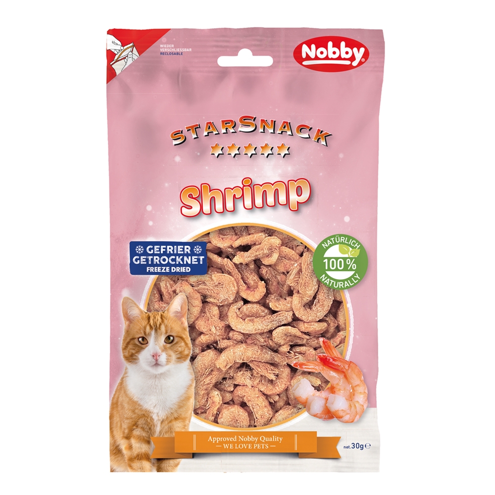 Przysmak dla kota StarSnack Shrimps 30g Nobby - liofilizowane krewetki 100% krewetki - Nobby zdjęcie 1