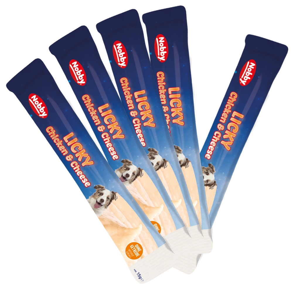 Przysmak dla psa Starsnack Licky Dog Chicken & Cheese 75g ( 5*15g saszetki) Nobby - kremowa pasta z kurczakiem i serem - Nobby zdjęcie 2