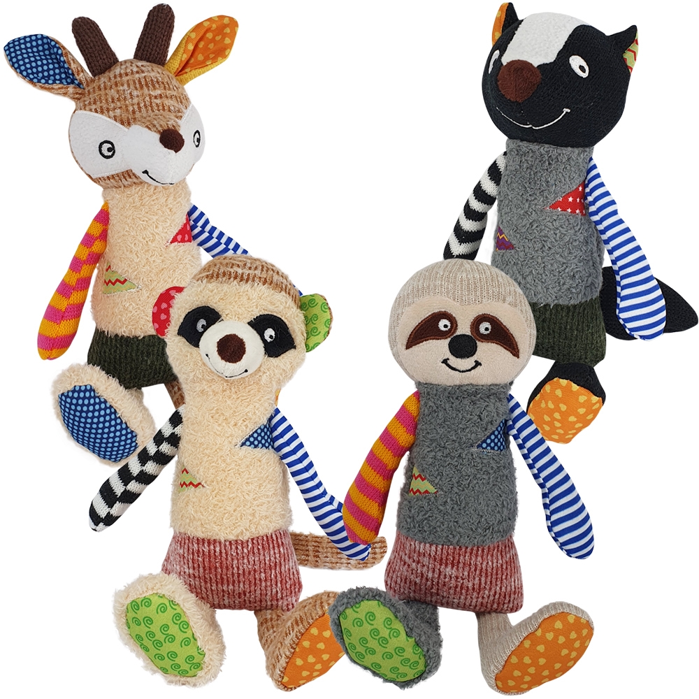 Pluszowa zabawka dla psa Nobby Display plush animals Patchwork 26-29cm - pluszowe zwierzęta z piszczałką - Nobby zdjęcie 2