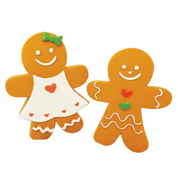 Xmas Nobby Świąteczna zapachowa lateksowa zabawka dla psa 11cm - pachnąca wanilią lub cynamonem piernikowa para - Nobby zdjęcie 1