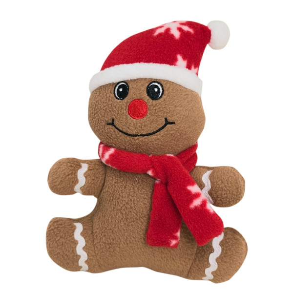 Xmas Nobby Świąteczna pluszowa zabawka dla psa 21cm - piernikowy ludzik z piszczałką - Nobby zdjęcie 1