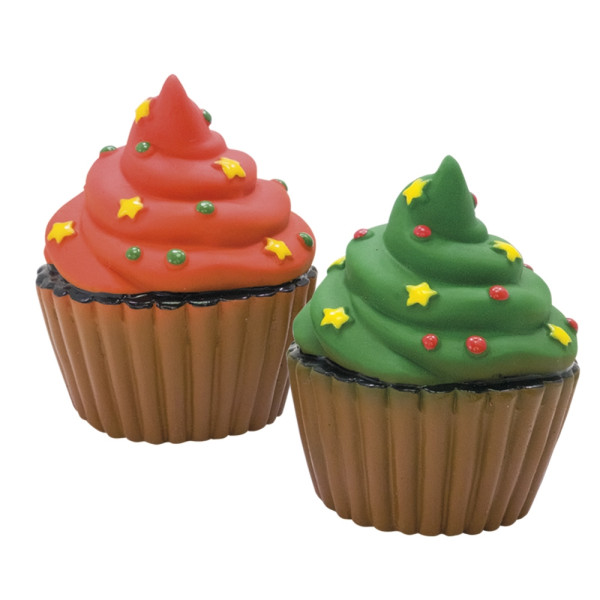 Xmas Nobby Świąteczna lateksowa zabawka dla psa 6,5cm - kolorowe muffinki - Nobby zdjęcie 1