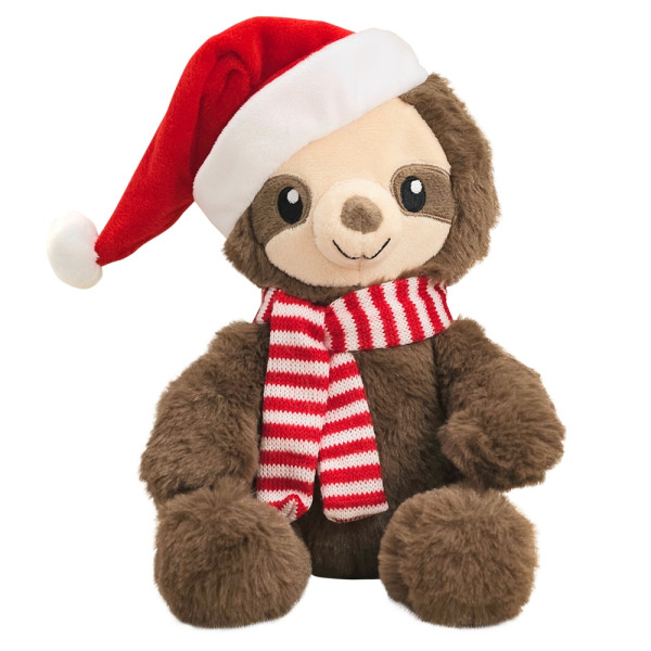 Xmas Nobby Świąteczna pluszowa zabawka dla psa 23cm - leniwiec z piszczałką i szeleszczącą czapką - Nobby zdjęcie 1