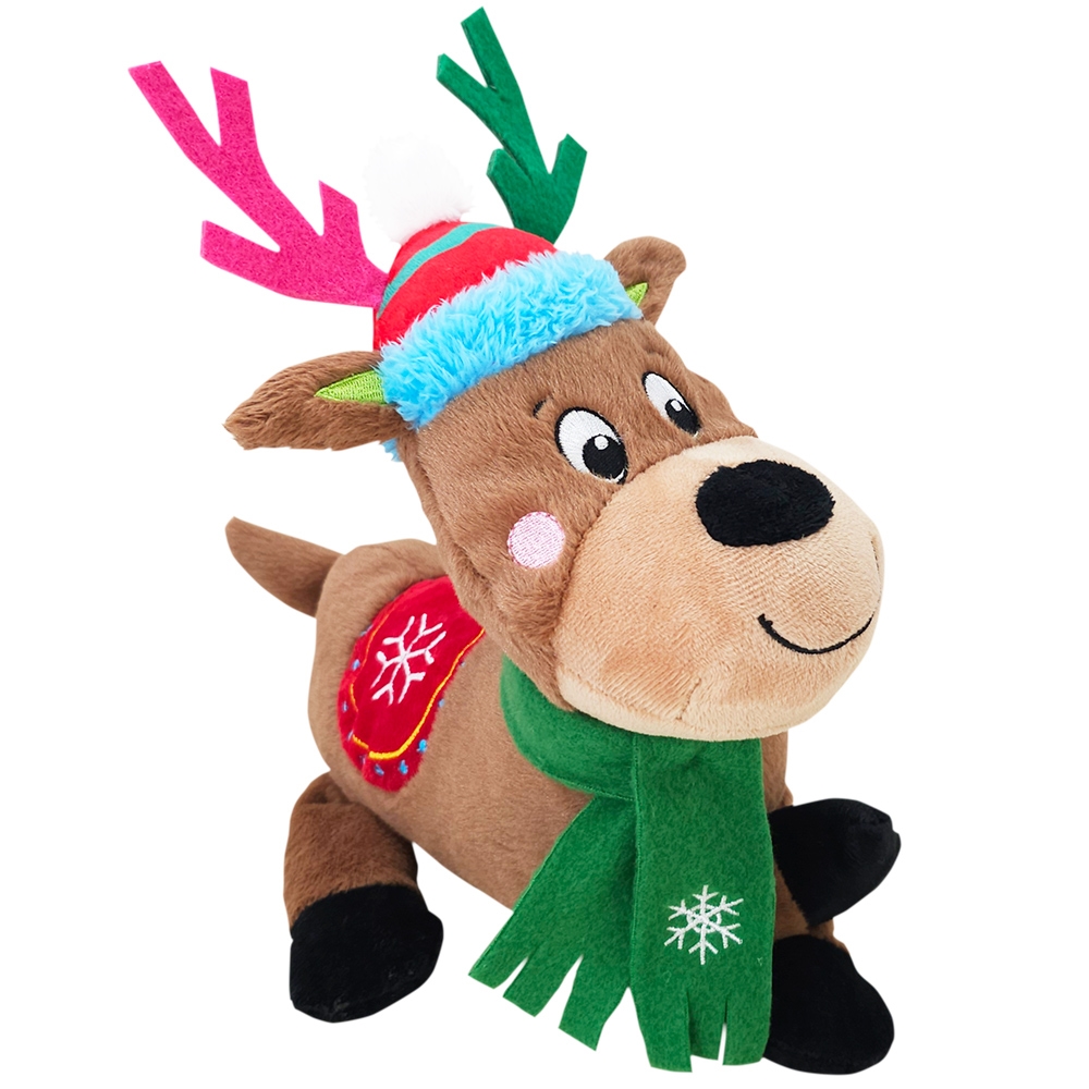Xmas Nobby Świąteczna pluszowa zabawka dla psa 28cm - renifer z piszczałką - Nobby zdjęcie 1