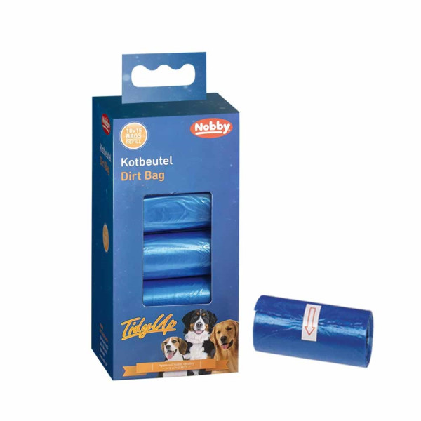 Woreczki na odchody TidyUp Nobby 10szt, 15szt woreczków na 1 rolce - niebieskie - Nobby zdjęcie 1