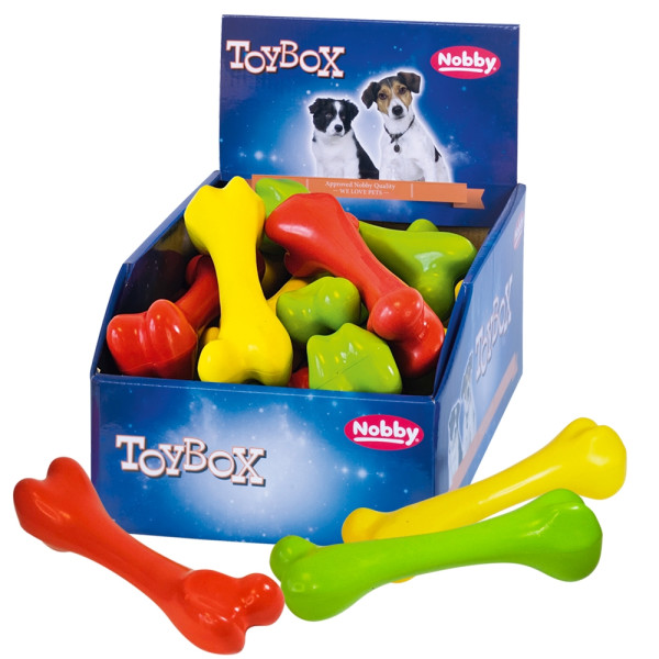 Zabawka dla psa Nobby Rubber Line Bone 19,5cm - gumowa, kolorowa kość - Nobby zdjęcie 1