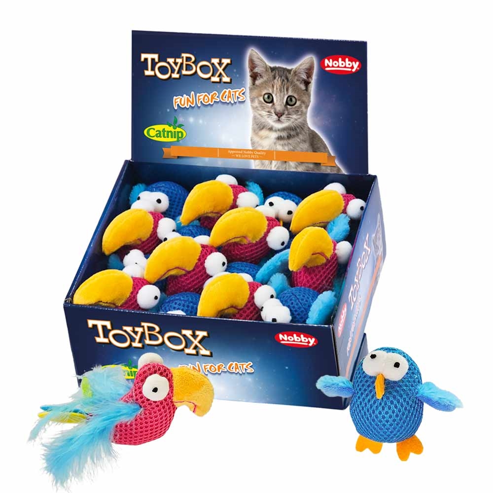 Zabawka dla kota pluszowy ptaszek z kocimiętką 12 + 18 cm Toy Box Nobby - Nobby zdjęcie 1