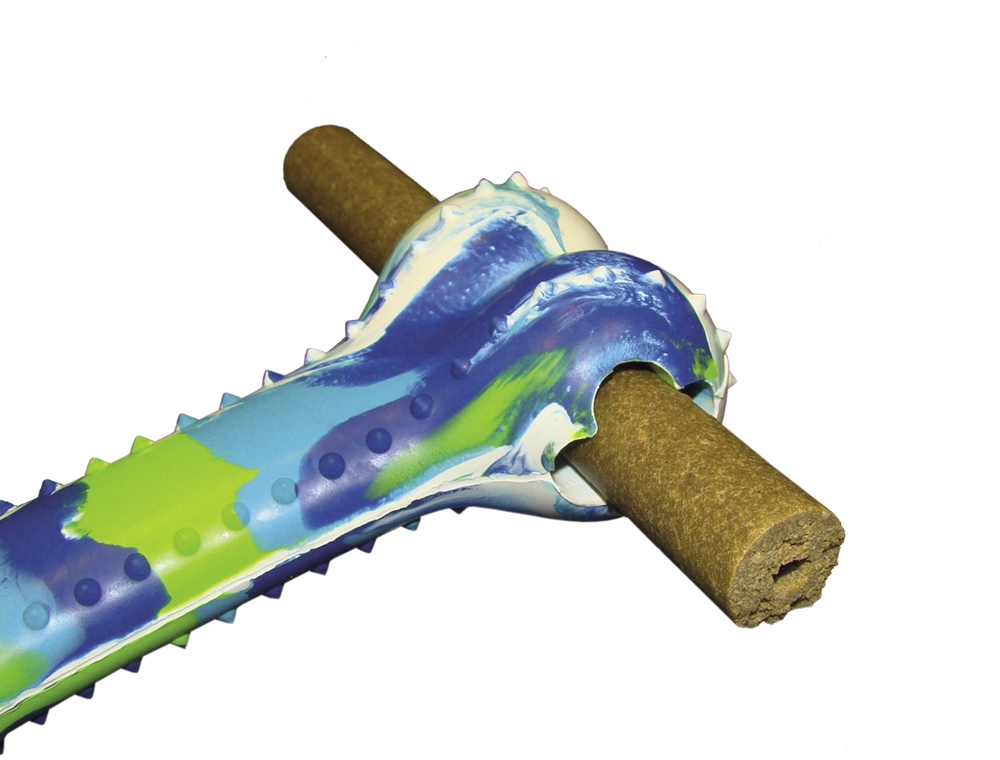 Zabawka dla psa Nobby Rubber Line Toy Bone 18cm - gumowa kość kamuflaż z otworami na przysmak - Nobby zdjęcie 2