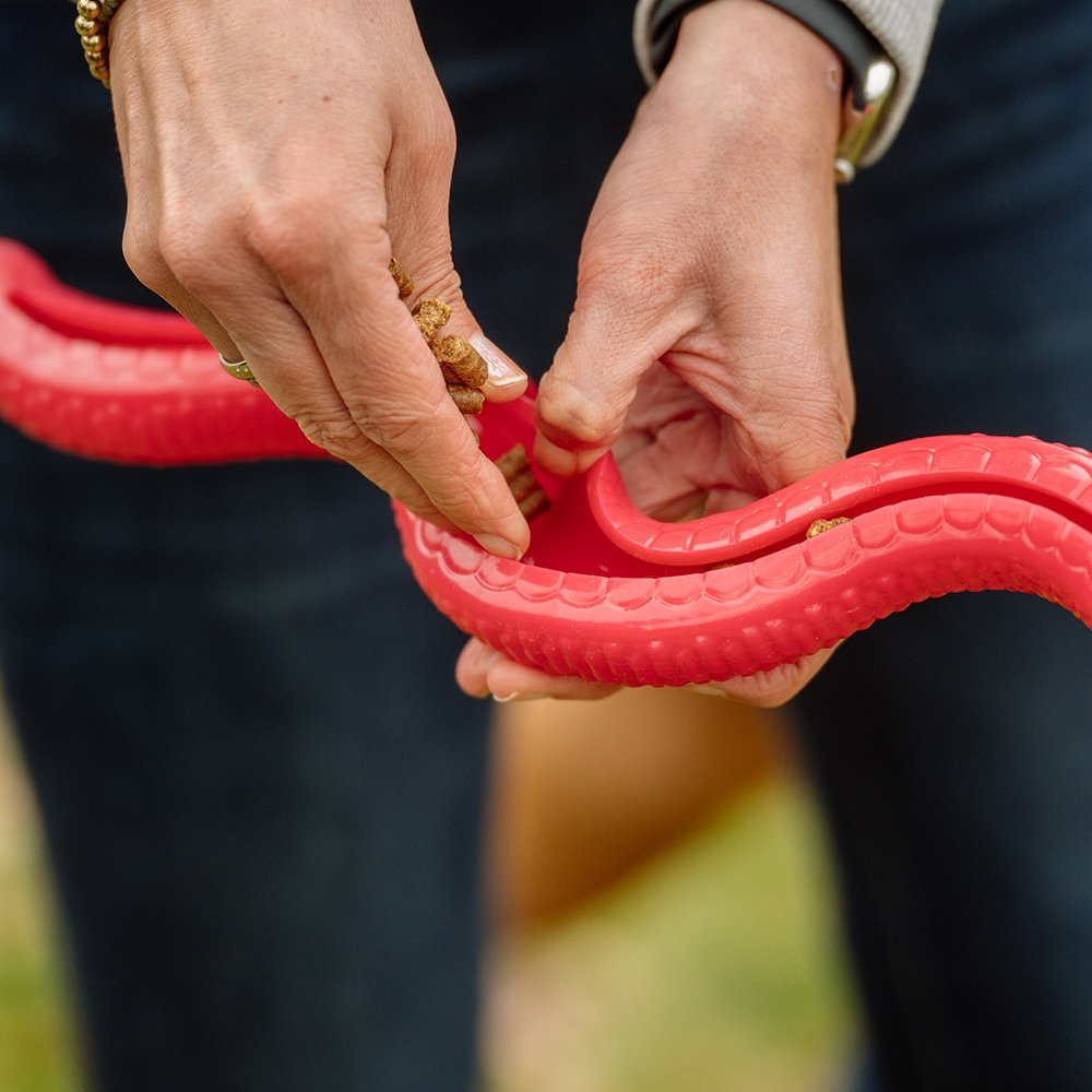 Zabawka z gumy termoplastycznej dla psa Nobby TPR Snake 42cm- różowy, pływający wąż - Nobby zdjęcie 2