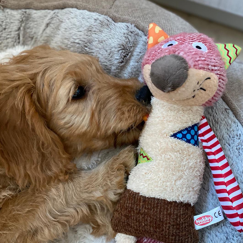 Pluszowa zabawka dla psa Nobby plush animal Fox 33cm - pluszowo-materiałowy lis z piszczałką - Nobby zdjęcie 2