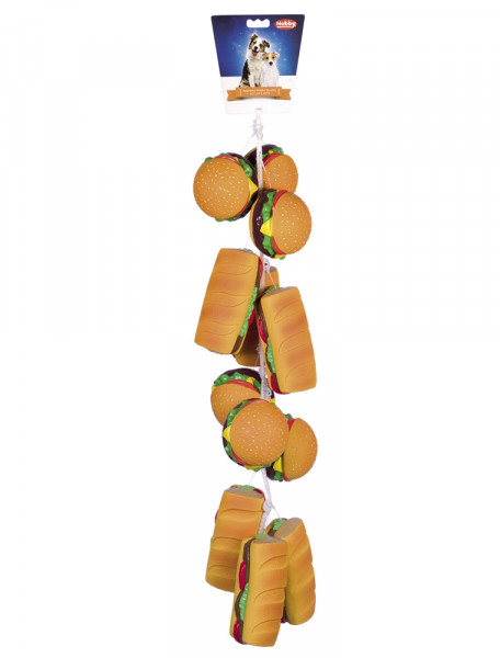 Lateksowa zabawka dla psa Nobby Snack 10-15cm - pachnąca bekonem kanapka lub burger - Nobby zdjęcie 2