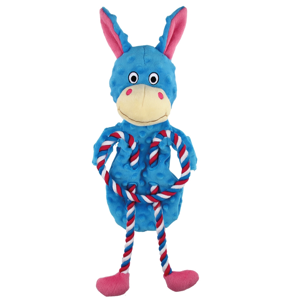 Pluszowa zabawka dla psa Nobby plush animal with rope inside Donkey 47cm -pluszowy osioł z liną w środku i na zewnątrz oraz piszczałką - Nobby zdjęcie 2