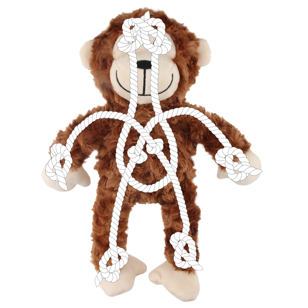 Pluszowa zabawka dla psa Nobby plush animal with rope inside Monkey 35cm -pluszowa małpa wypełniona sznurem bez piszczałki - Nobby zdjęcie 2