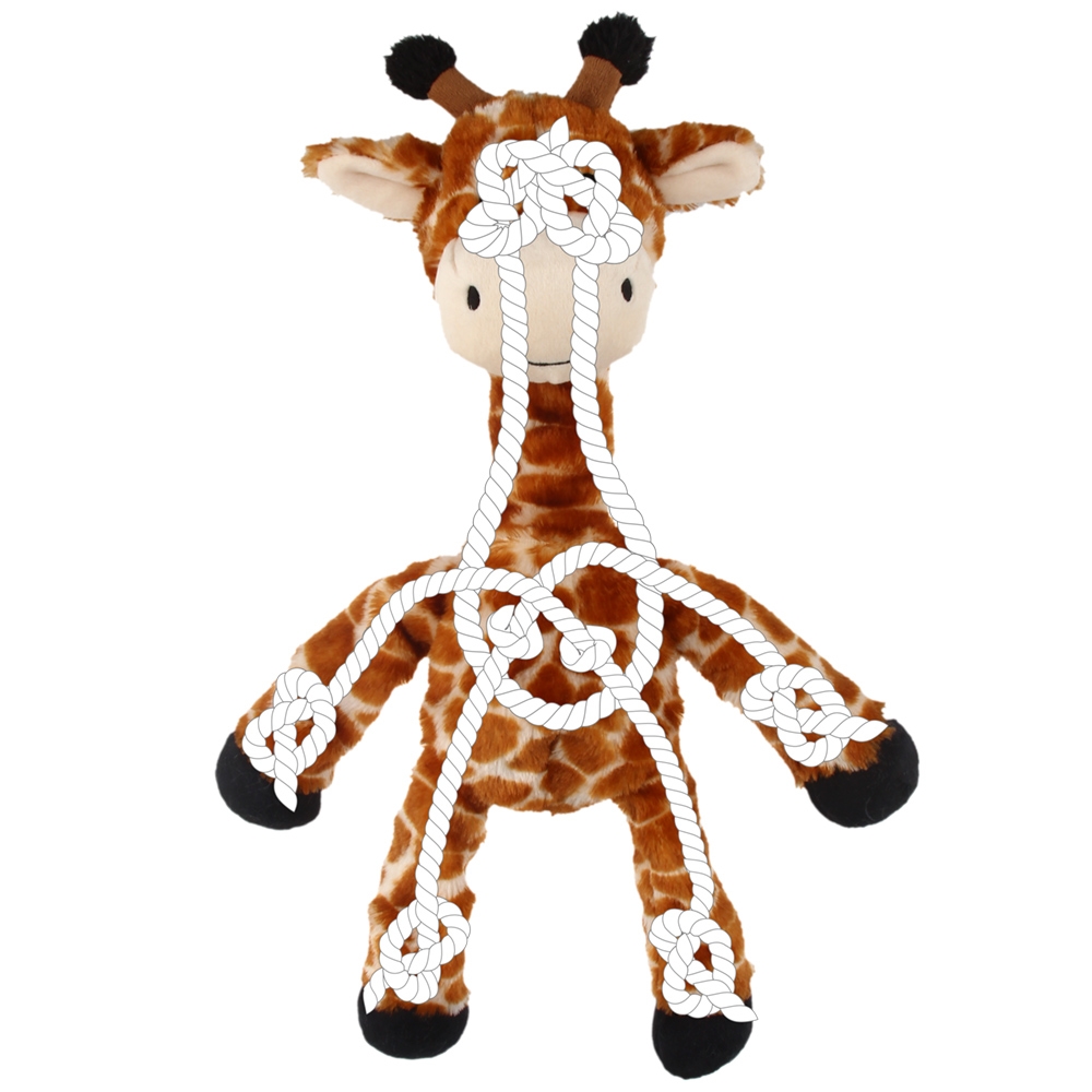 Pluszowa zabawka dla psa Nobby plush animal with rope inside Giraffe 42cm -pluszowa żyrafa wypełniona sznurem bez piszczałki - Nobby zdjęcie 2