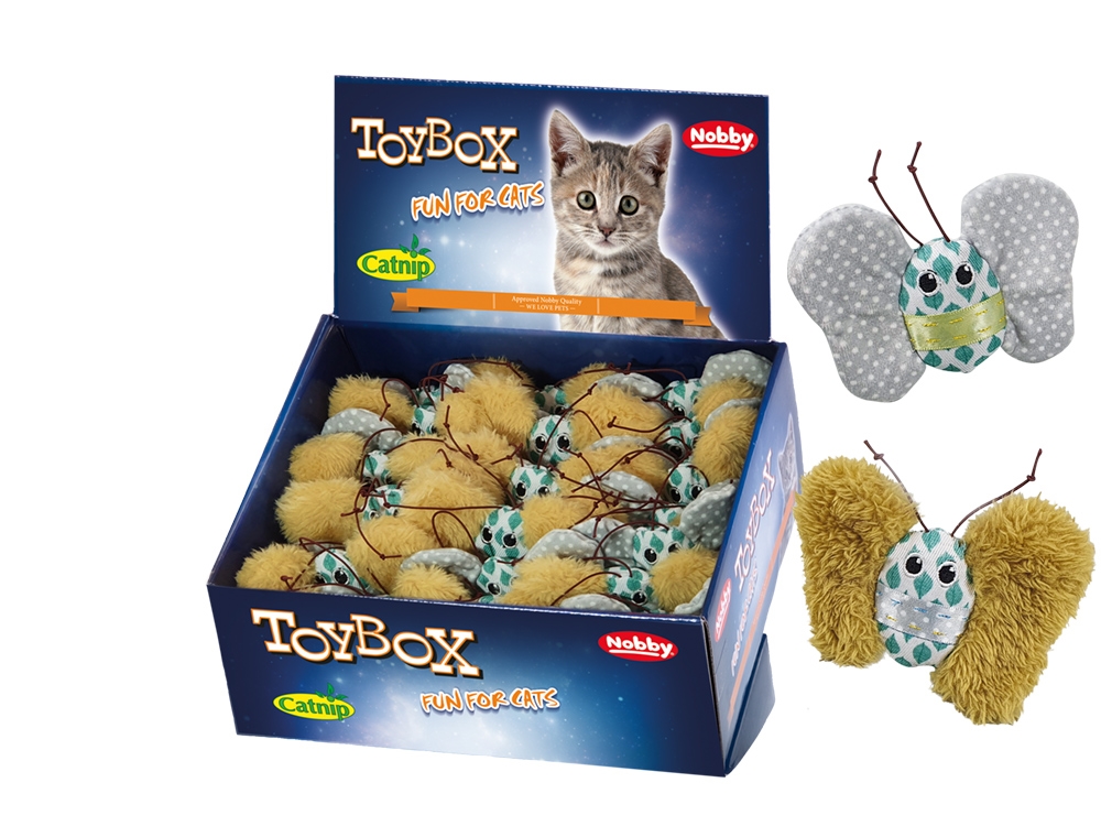 Zabawka dla kota pluszowy motyl z trzeszczącymi skrzydłami i kocimiętką 7 cm Toy Box Nobby - Nobby zdjęcie 1