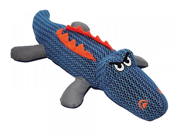 Pluszowa zabawka dla psa Nobby mesh animal Crocodile 37cm - krokodyl nylonowa i siatkowa tkanina/mesh z piszczałka i odblaskowymi elementami - Nobby zdjęcie 1