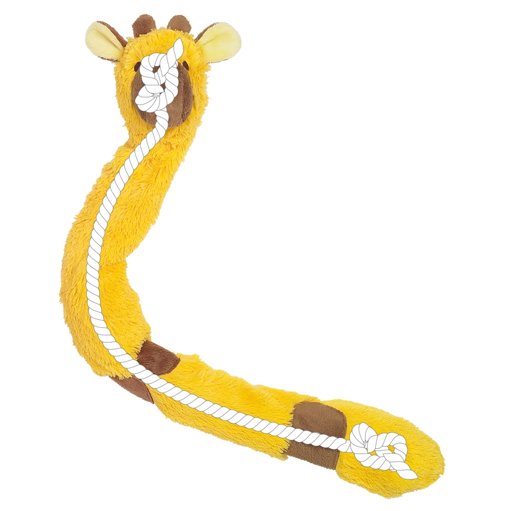 Pluszowa zabawka dla psa Nobby plush animal with rope inside Giraffe 55cm -pluszowa żyrafa wypełniona sznurem z piszczałką - Nobby zdjęcie 2