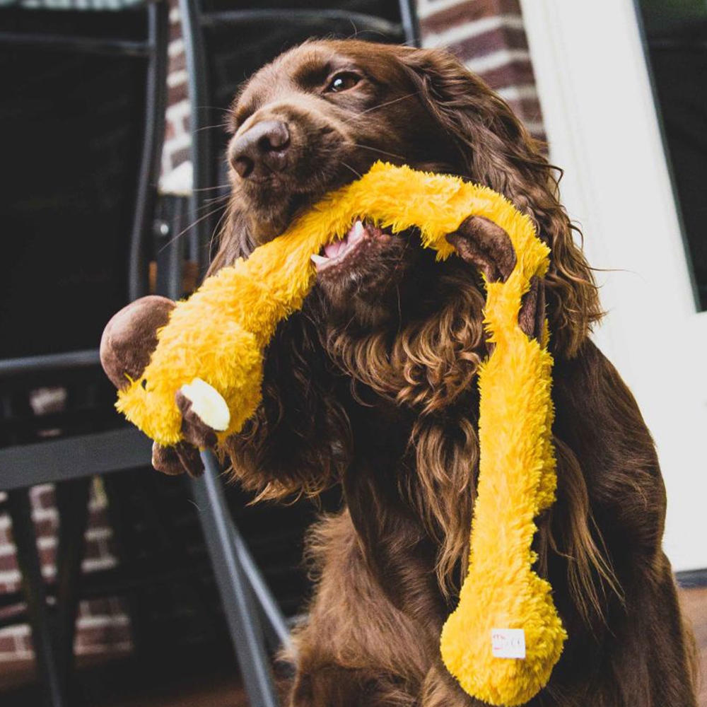 Pluszowa zabawka dla psa Nobby plush animal with rope inside Giraffe 55cm -pluszowa żyrafa wypełniona sznurem z piszczałką - Nobby zdjęcie 3