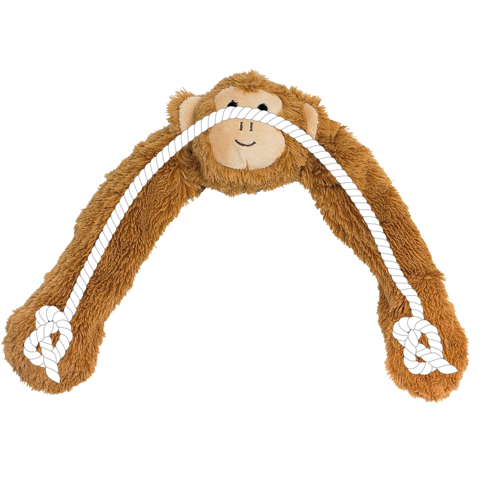 Pluszowa zabawka dla psa Nobby plush animal with rope inside Monkey 55cm -pluszowa małpa wypełniona sznurem z piszczałką - Nobby zdjęcie 2