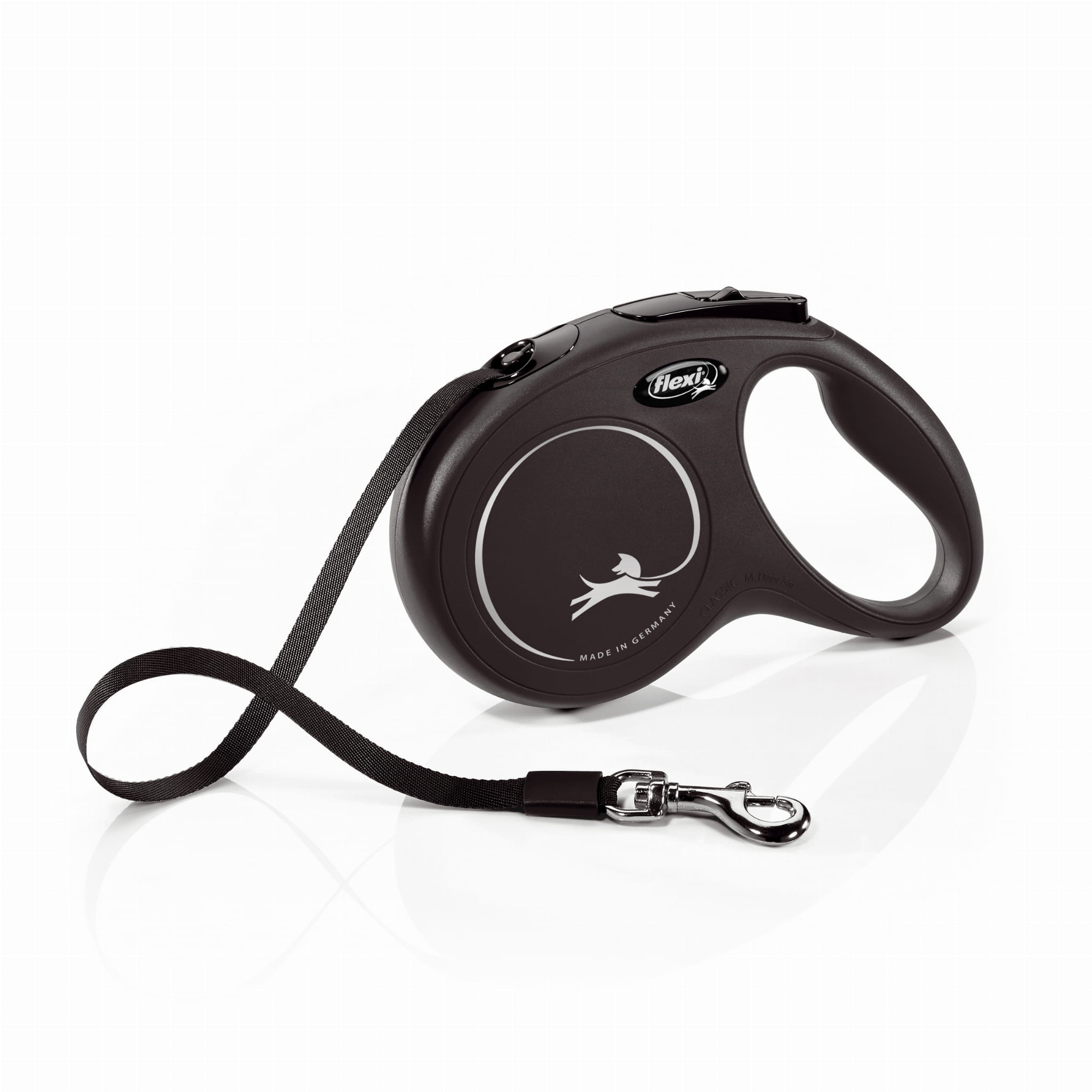 Smycz automatyczna Flexi New Classic M taśma 5m 25kg czarna - Flexi zdjęcie 1