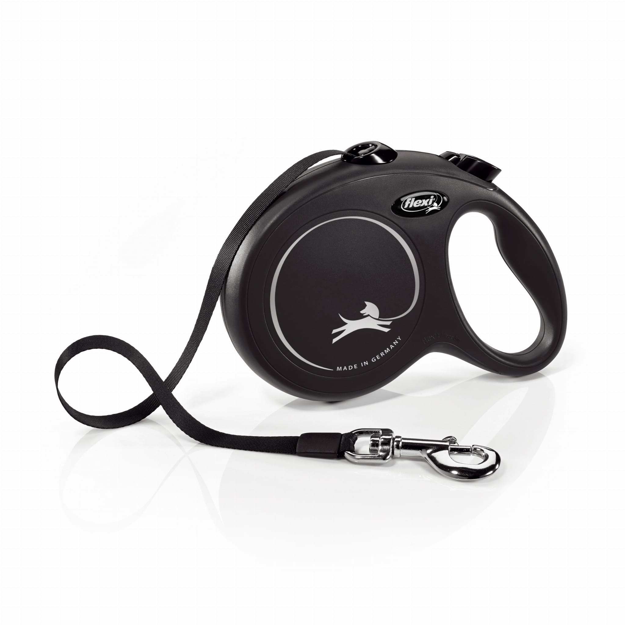 Smycz automatyczna Flexi New Classic L taśma 5m 50kg czarna - Flexi zdjęcie 1