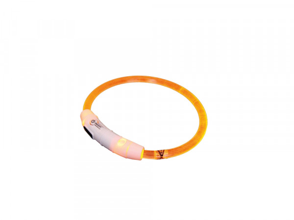 Obroża świecąca dla psa Led light ribbon transparent Nobby S Ø7mm x 35cm pomarańczowa - Nobby zdjęcie 1