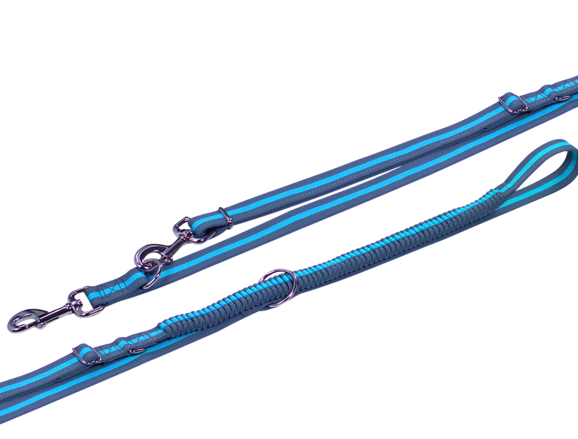 Smycz dla psa Nobby Variado L-XL z amortyzatorem 25mm / 2,1- 2,4m regulowana niebieska - Nobby zdjęcie 1