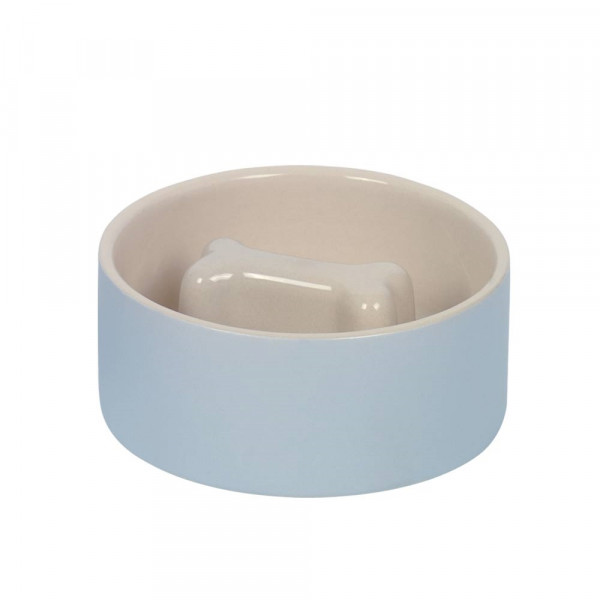 Miska ceramiczna Nobby dla psa zapobiegająca połykaniu "Bone " szaro-kremowa 0,5 L  Ø 15x6cm - Nobby zdjęcie 1