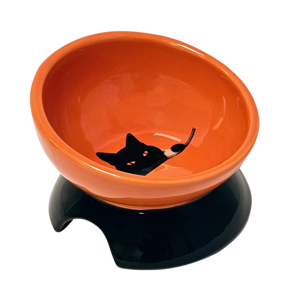 Miska ceramiczna Nobby dla kota "Wilson" pomarańczowo-czarna 0,25 L  Ø 13,5 x 9cm - Nobby zdjęcie 1
