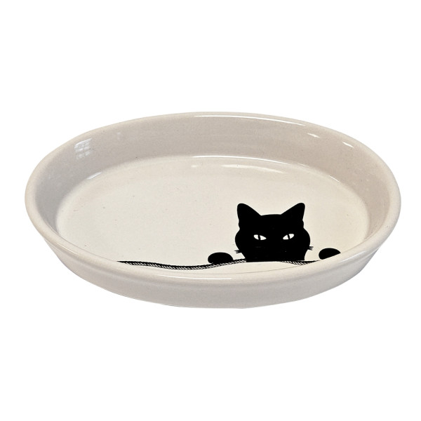 Miska ceramiczna Nobby "Wilson" dla kota owalna beżowa  0,12 L  Ø 17x11x2,5cm - Nobby zdjęcie 1