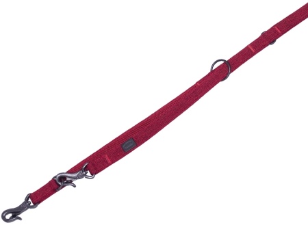 Smycz dla psa Nobby Linen Deluxe M-L 25mm, 2,00cm czerwona - Nobby zdjęcie 1