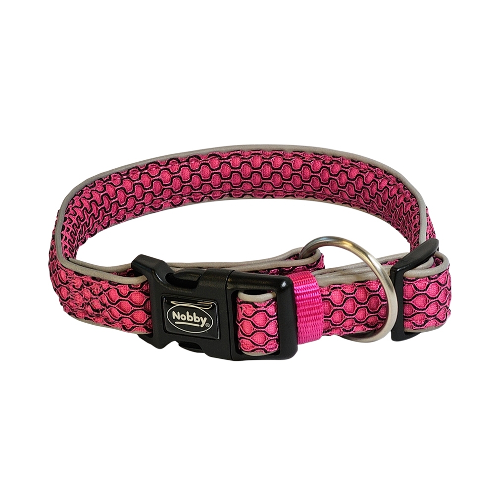 Obroża dla psa Nobby Mesh Air M-L 32 mm, 40-55 cm malinowa - Nobby zdjęcie 1