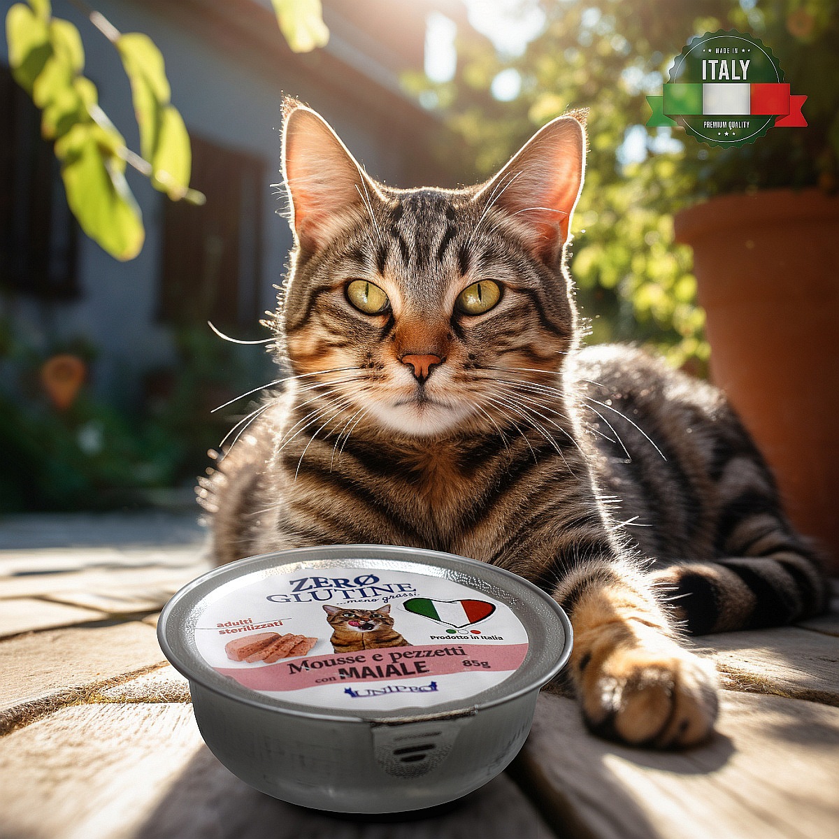 UniPro Unicamente Glutine Zero - bezglutenowa karma dla kota sterylizowanego 85g kawałki wieprzowiny w musie - UniPro zdjęcie 2