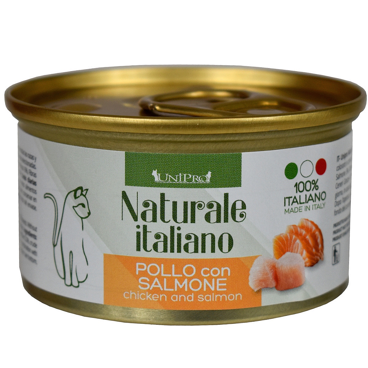 UniPro Unicamente Naturale Italiano karma dla kota 85g kurczak z łososiem w sosie własnym - UniPro zdjęcie 2