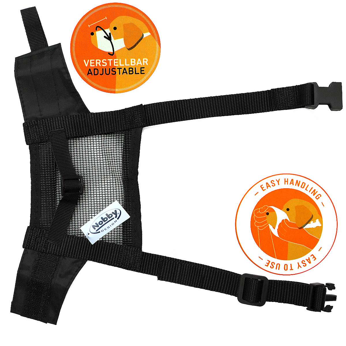Muzzle adjustable Nobby - nylonowy kaganiec dla psa 1; 15-20 cm czarny - Nobby zdjęcie 2
