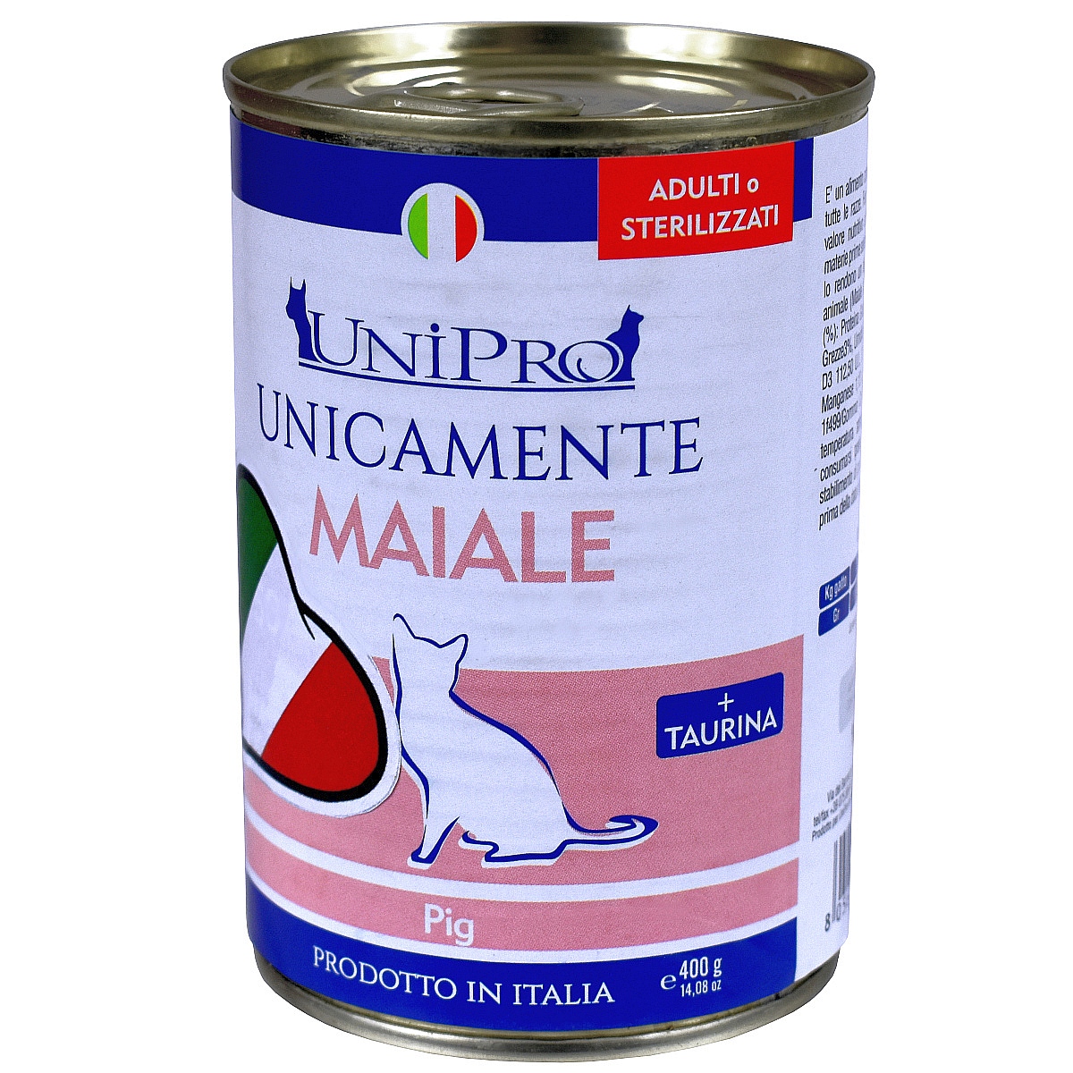 UniPro Unicamente karma dla kota sterylizowanego, monoproteinowa, monobiałkowa 400g wieprzowina - 100% mięsa, bez podrobów, dla alergików - UniPro zdjęcie 2