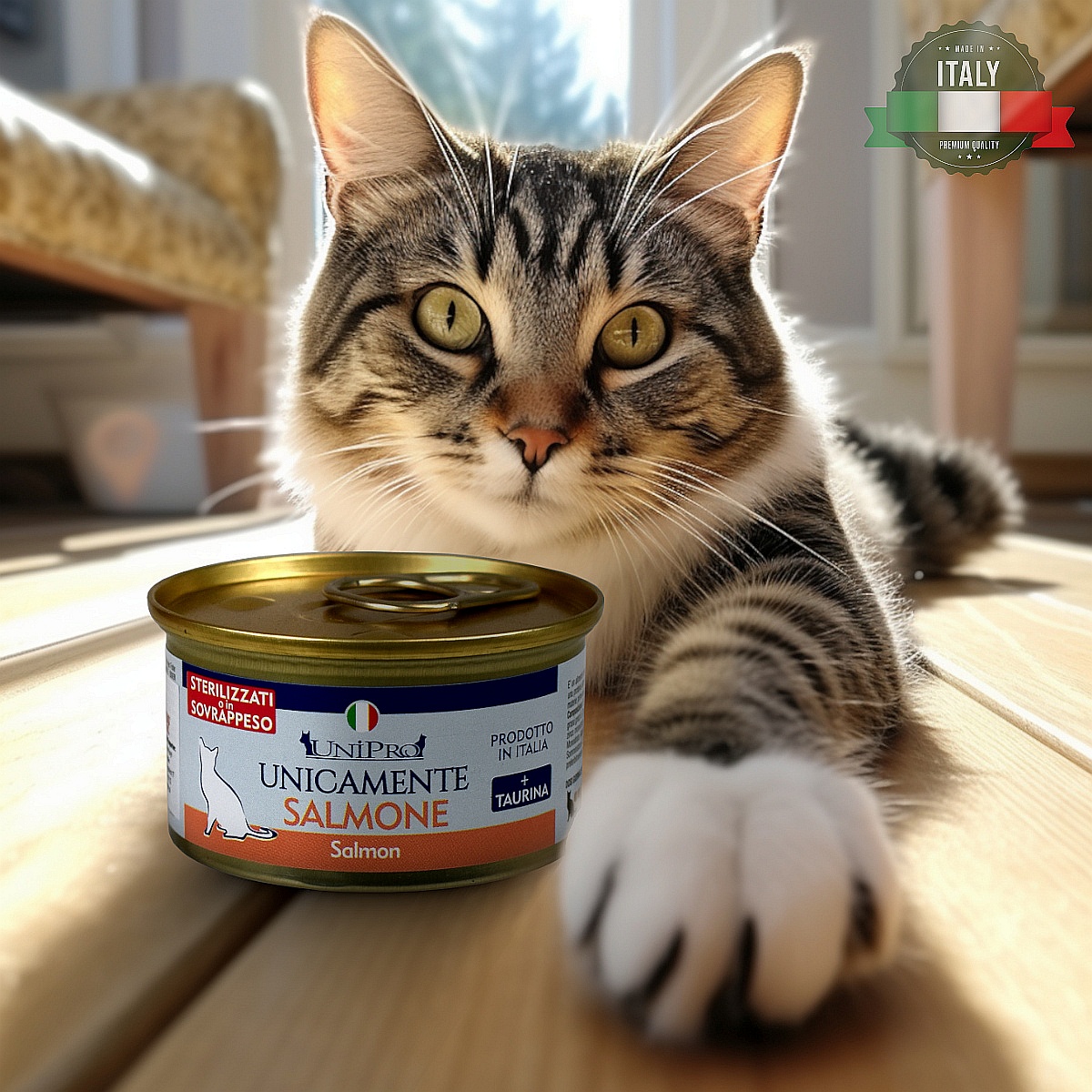 UniPro Unicamente karma dla kota sterylizowanego monoproteinowa, monobiałkowa 85g łosoś - 100% mięsa, bez podrobów, dla alergików - UniPro zdjęcie 2