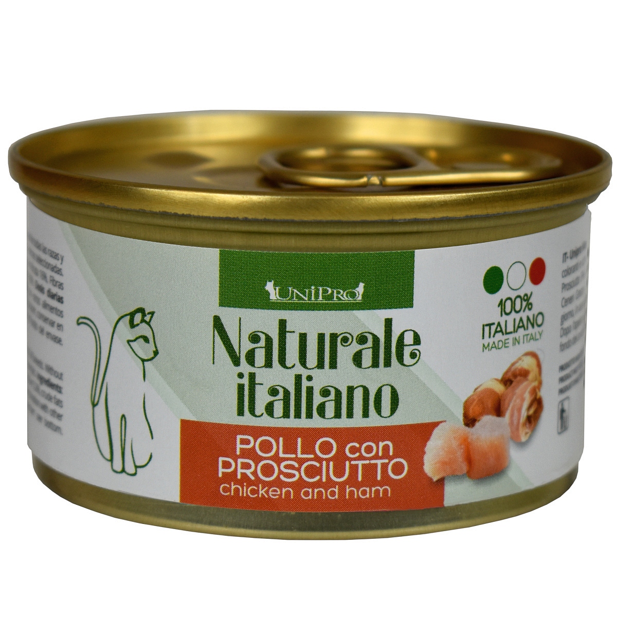 UniPro Unicamente Naturale Italiano karma dla kota 85g kurczak z prosciutto (szynka) w sosie własnym - UniPro zdjęcie 2